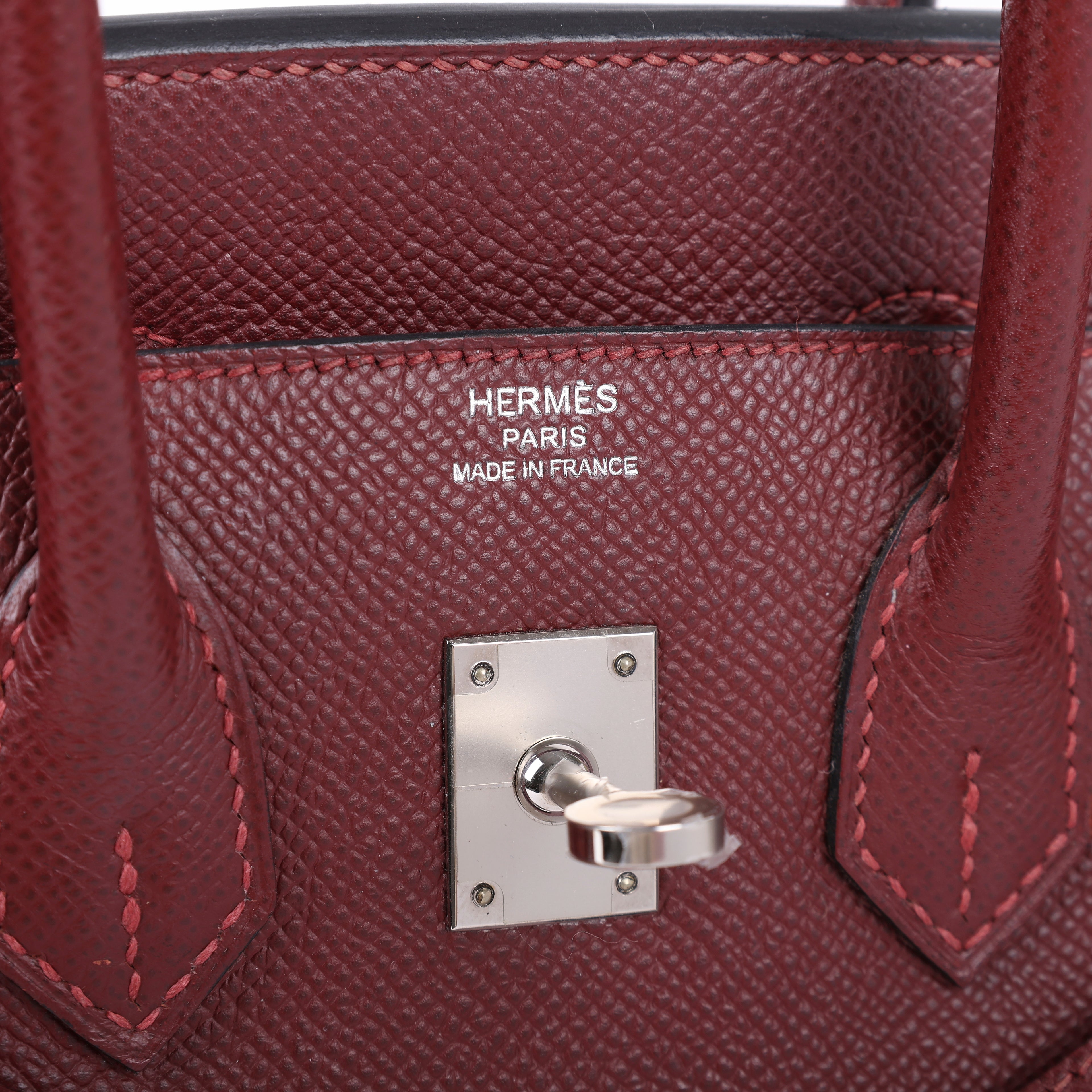Hermès Rouge H Epsom Retourne Birkin 25 (PHW | 2013)