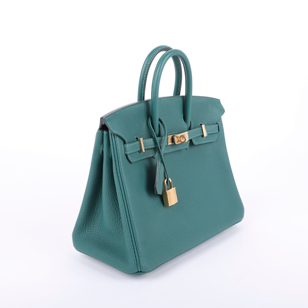Hermès Malachite Togo Retourne Birkin 25 (GHW | 2017)