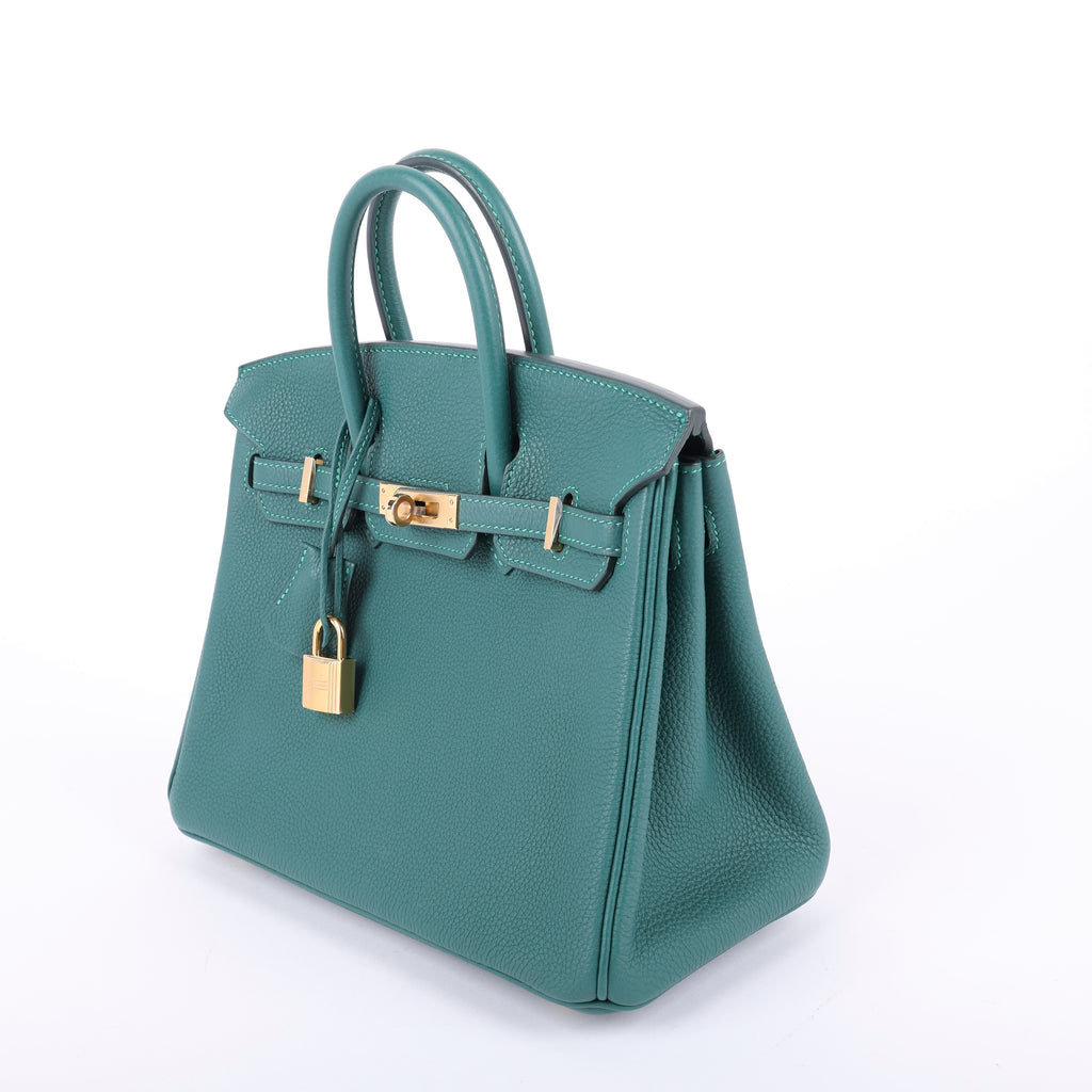 Hermès Malachite Togo Retourne Birkin 25 (GHW | 2017)