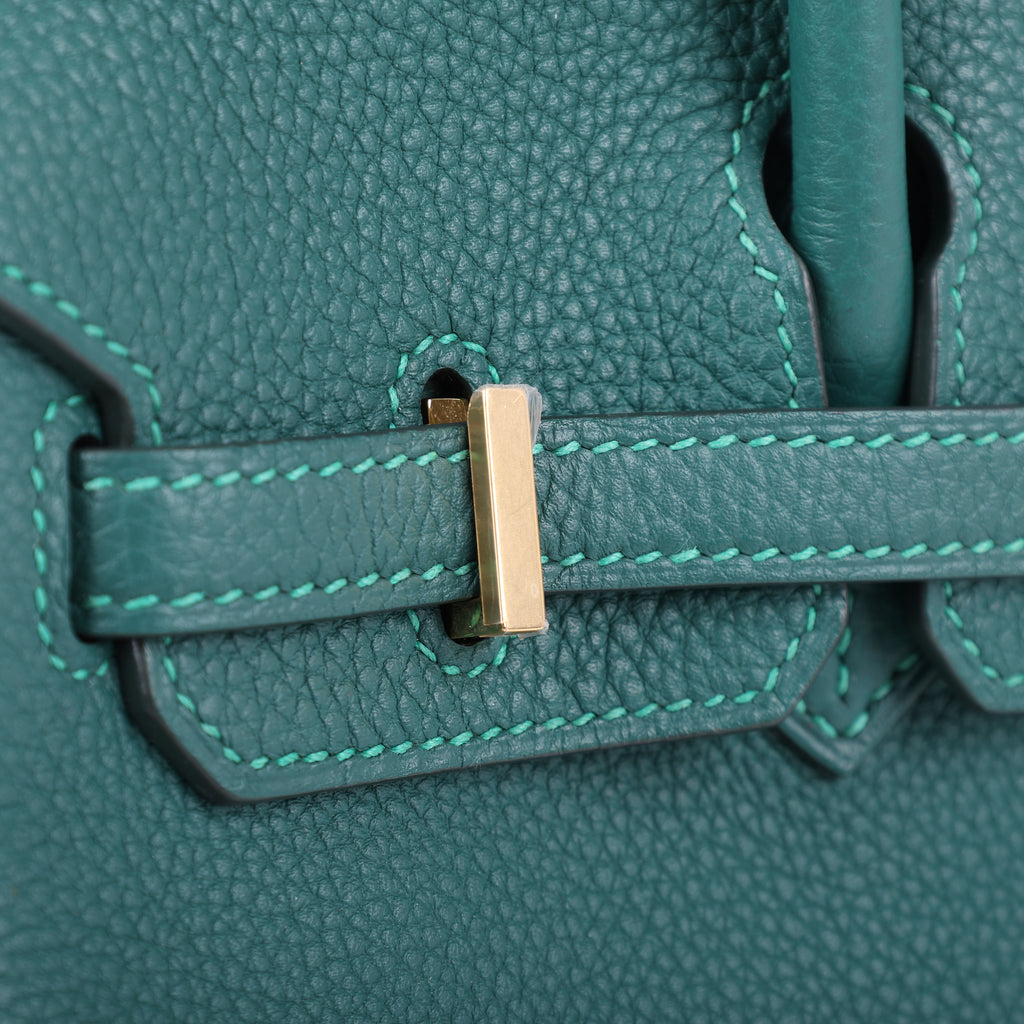 Hermès Malachite Togo Retourne Birkin 25 (GHW | 2017)