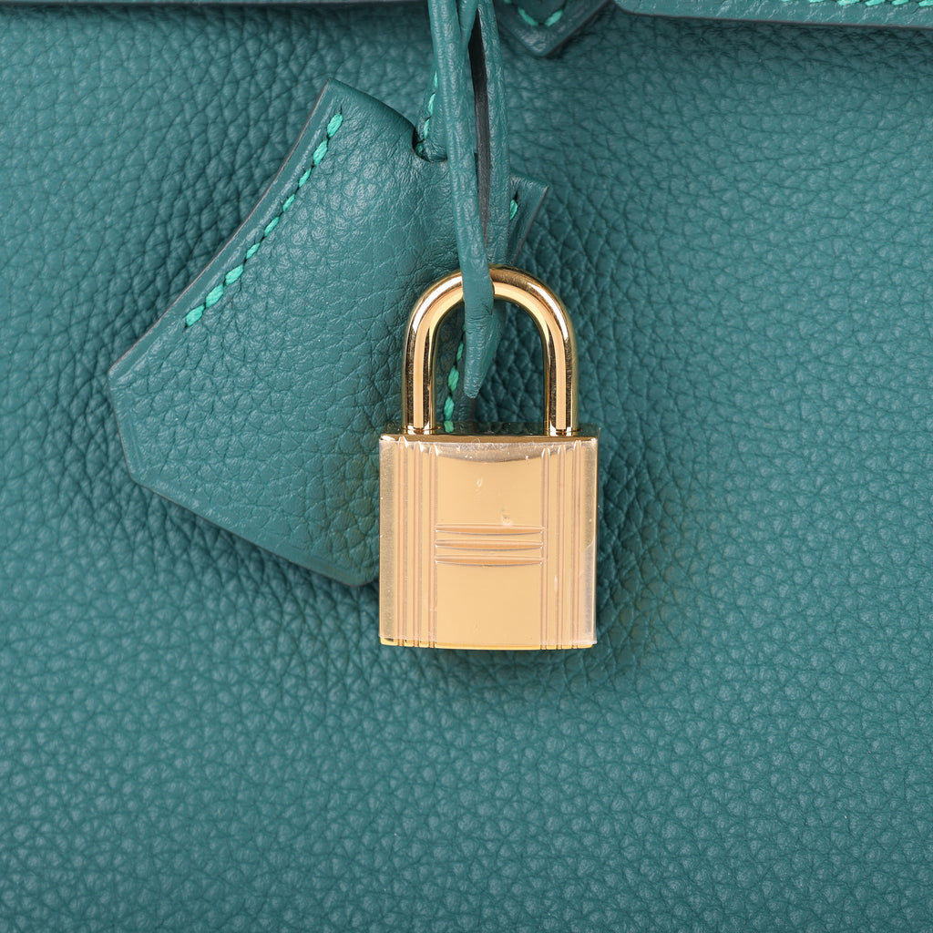Hermès Malachite Togo Retourne Birkin 25 (GHW | 2017)