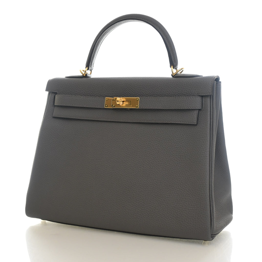 Hermès Gris Étain Togo Kelly 32 (GHW | 2021)