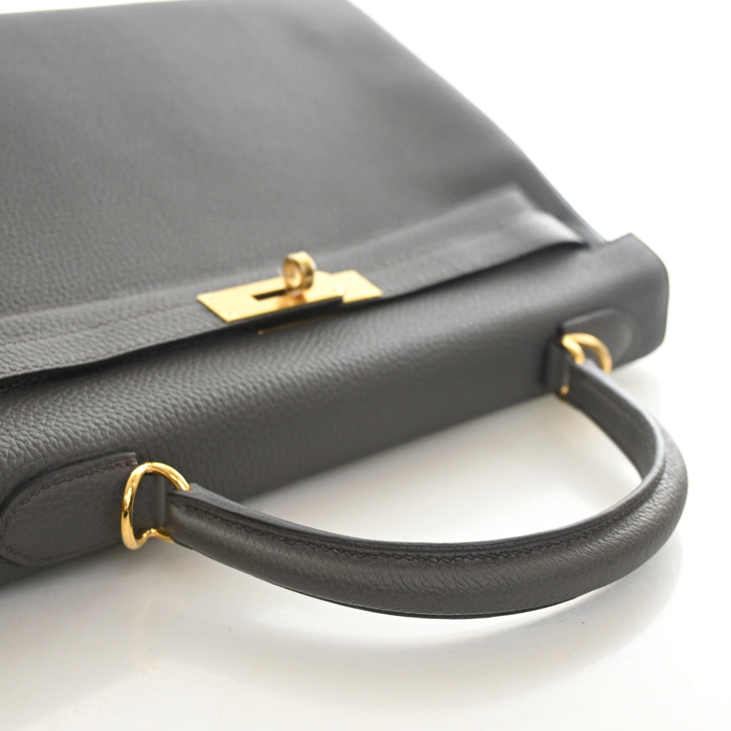 Hermès Gris Étain Togo Kelly 32 (GHW | 2021)