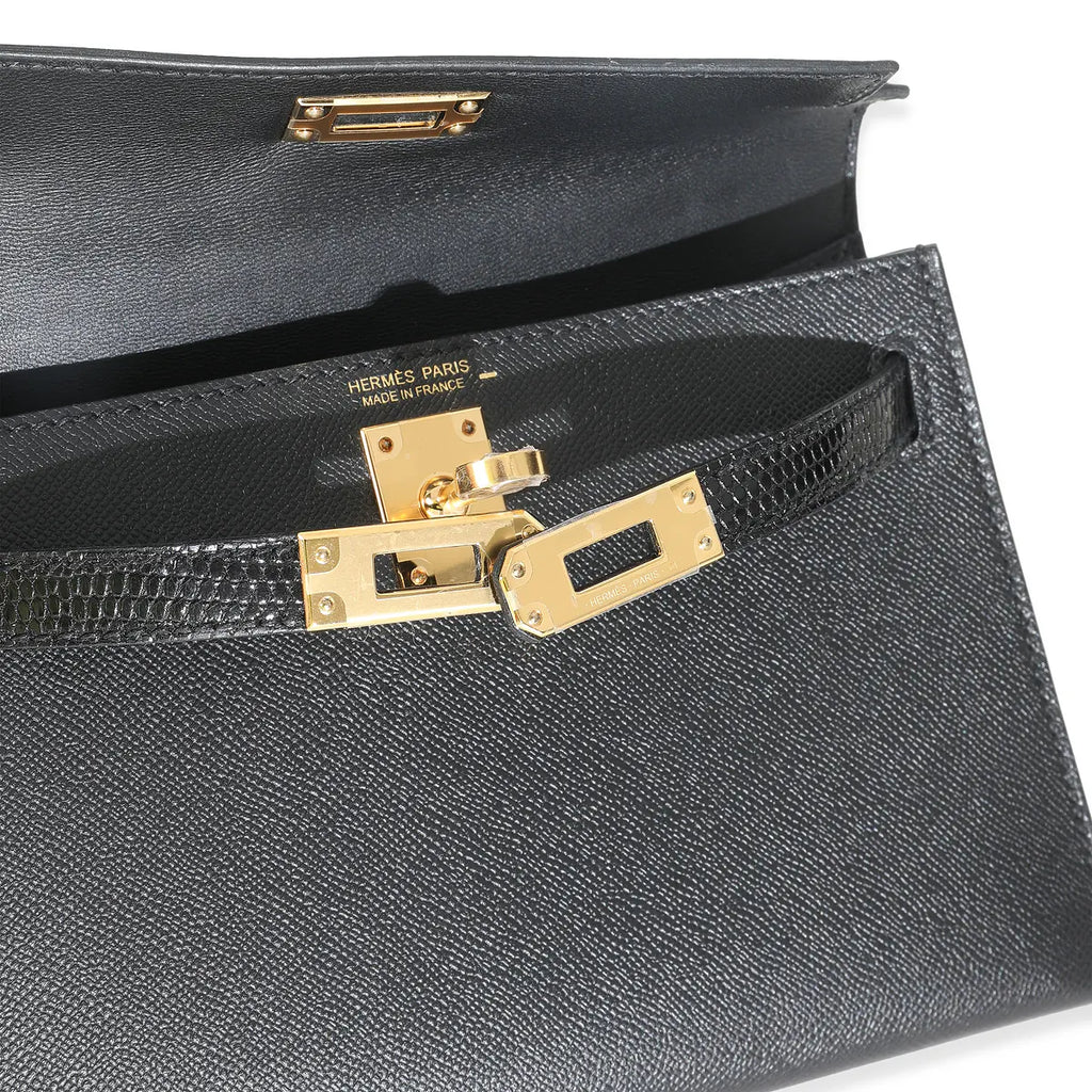 2024 Hermès Black Lizard Mini Kelly 20 Touch GHW