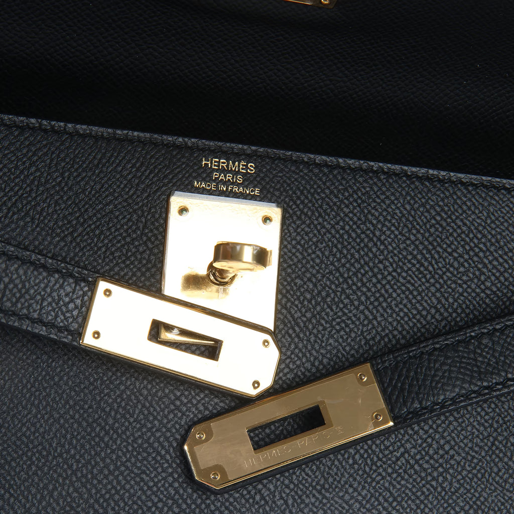 2019 Hermès Black Epsom Sellier Kelly 28 GHW
