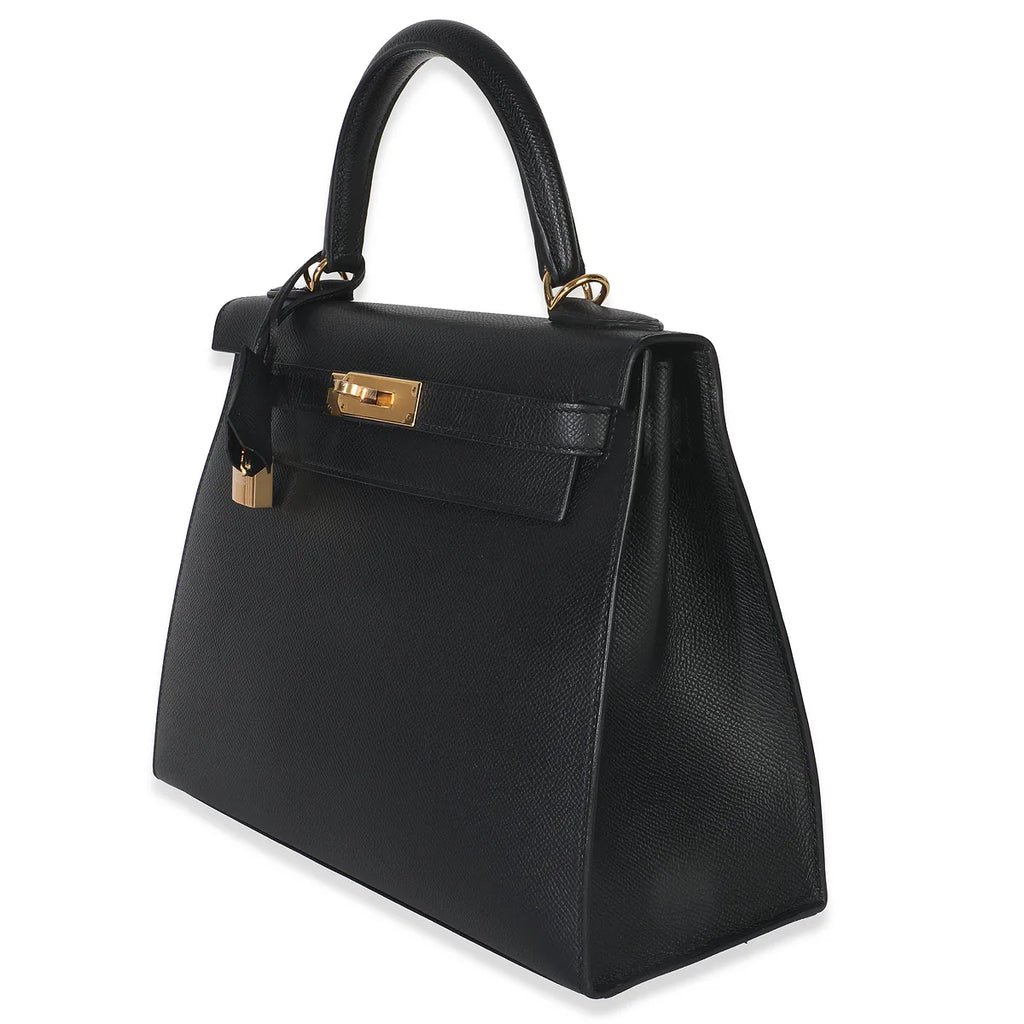 2019 Hermès Black Epsom Sellier Kelly 28 GHW